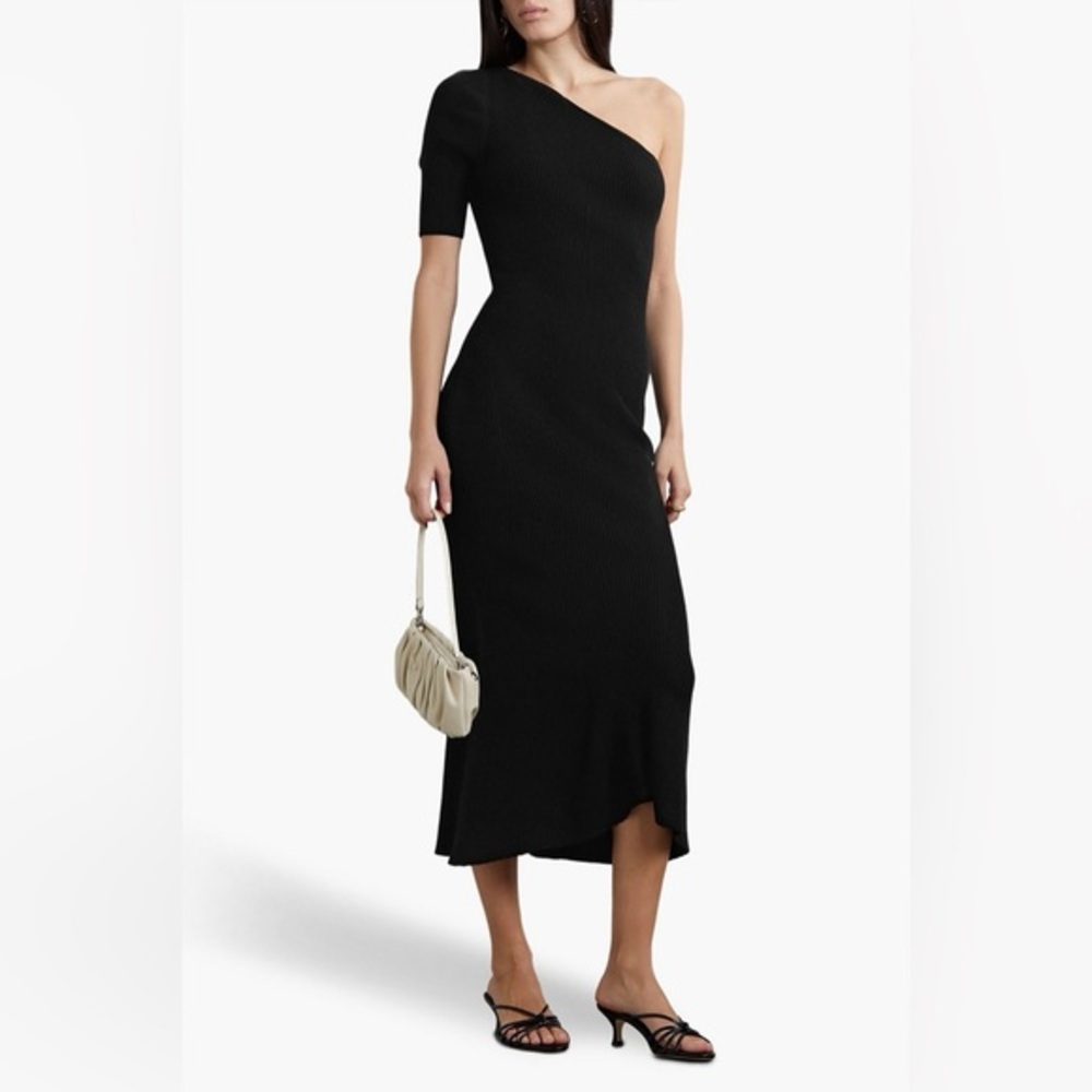 Veronica Beard Montrose Rib-knit Midi-dress Black
